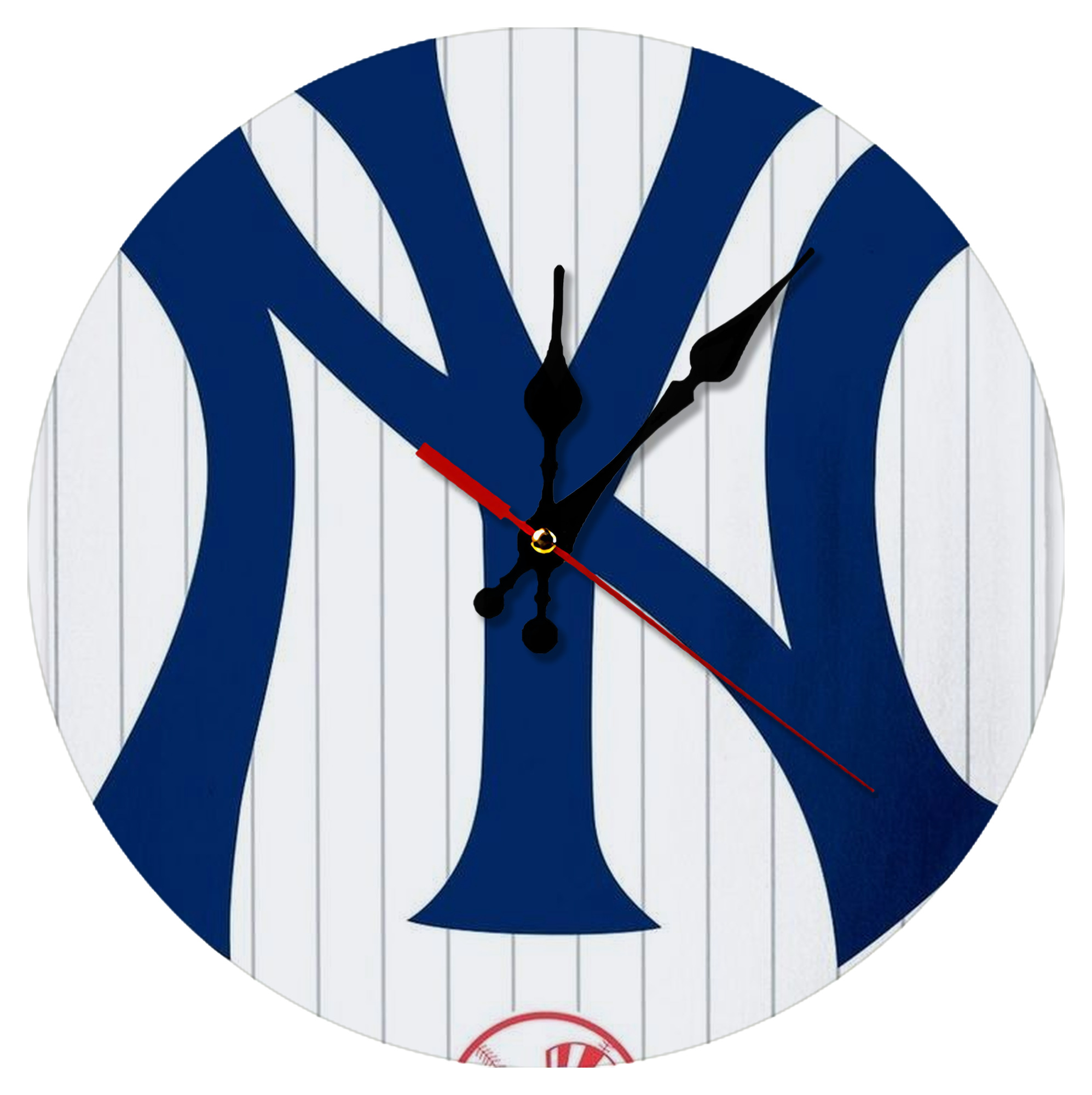 New York Yankees 130 Silent Round Wall Clock – Modern & Stylish DIY Design, Durable Wood Construction, Easy To Install – Perfect For Office, Bedroom, Living Room, And More